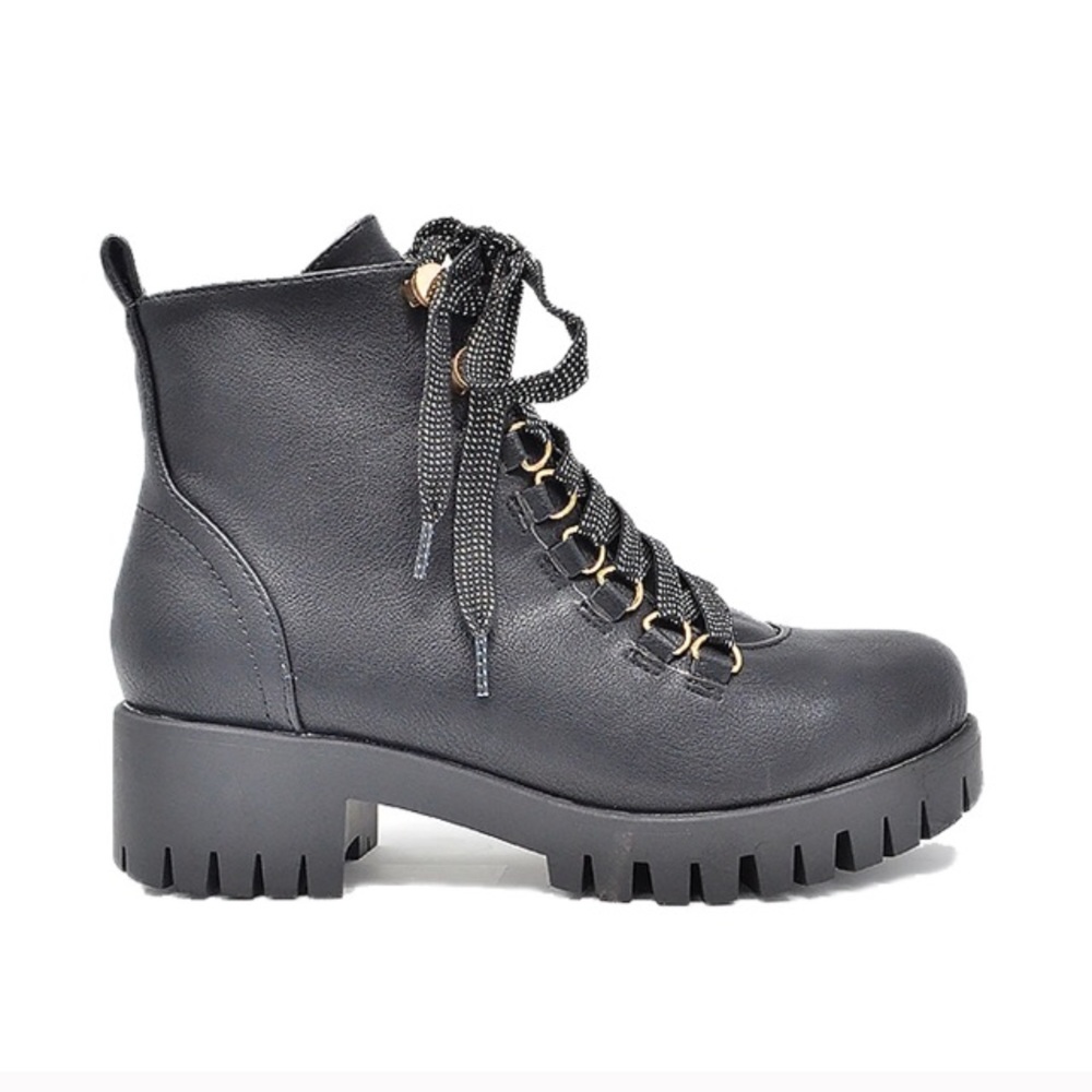 Black combat boots